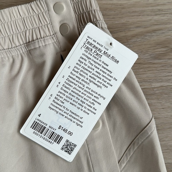 Lululemon Tear-Away Mid-Rise Track Pant Color Mojave Tan - Picture 7 of 12